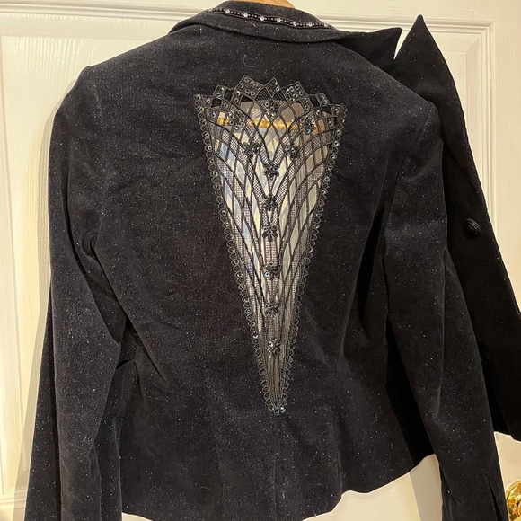 Festive black cotton corduroy Blazer by DKNY Jeans. - Picture 2 of 9